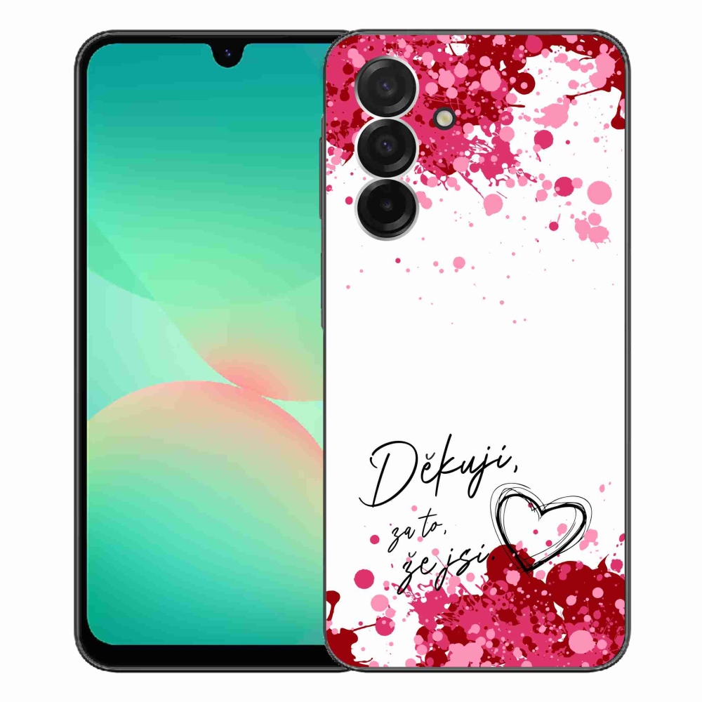 Gélový kryt mmCase na Samsung Galaxy A26 5G - zamilovaný text 2 biele pozadie