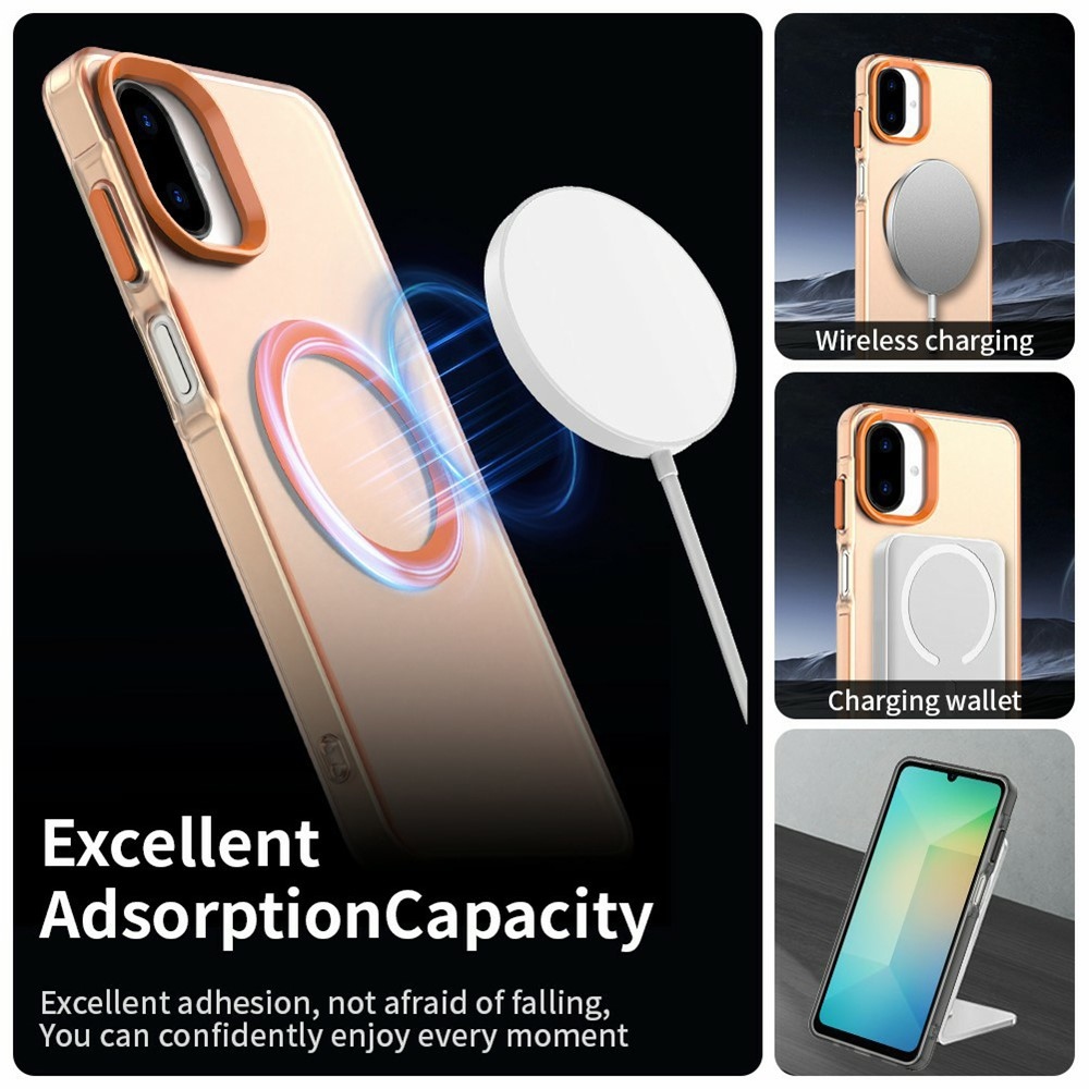 Candy gélový obal MagSafe pre Samsung Galaxy A07 4G - oranžový