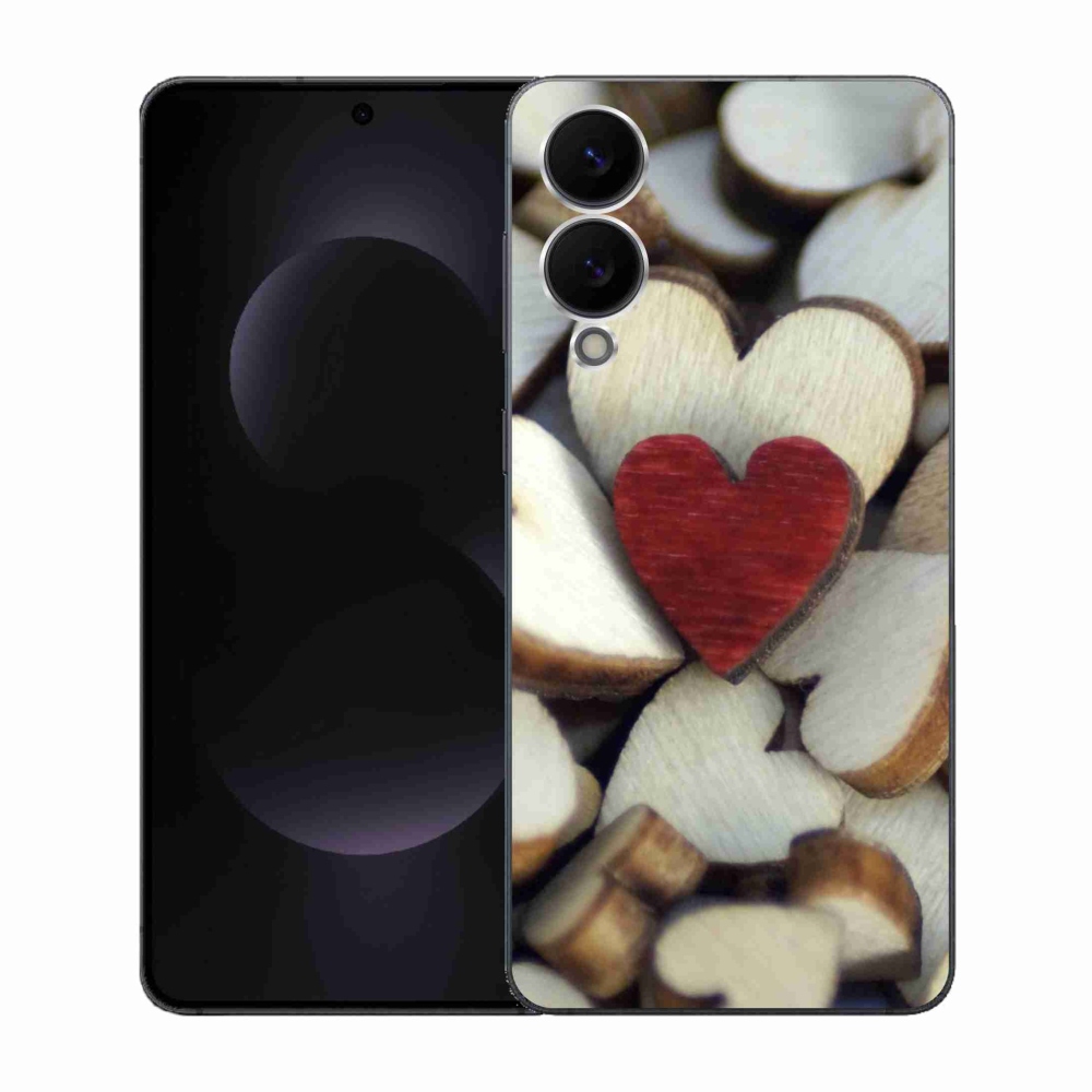 Gélový kryt mmCase na Samsung Galaxy S25 Edge - gravírované červené srdce