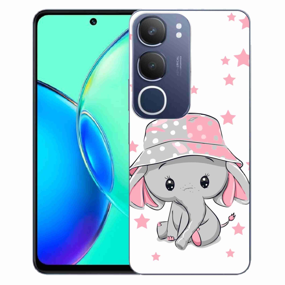 Gélový kryt mmCase na Vivo Y19s - ružový slon