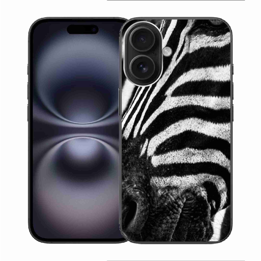 Gélový kryt mmCase na iPhone 16 - zebra