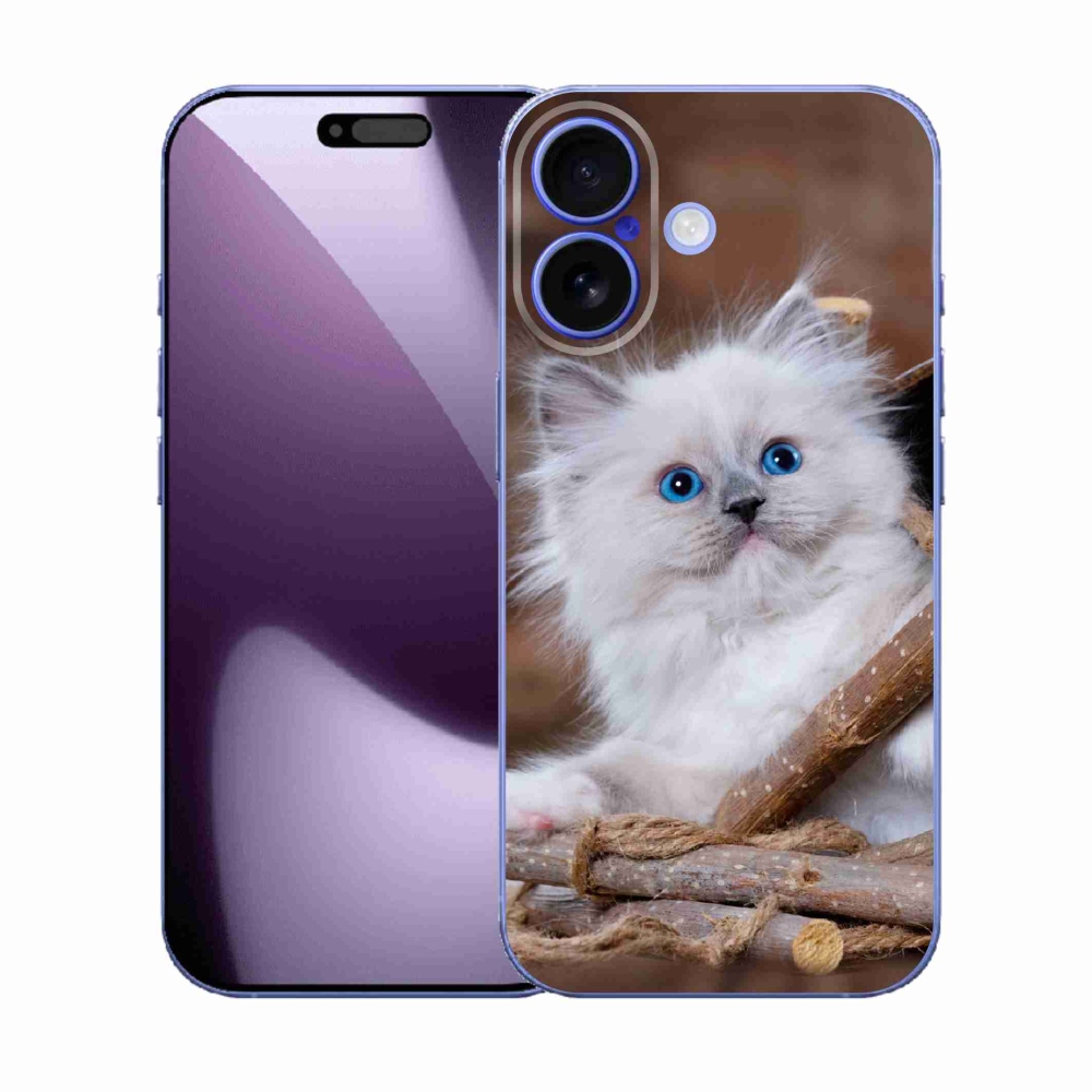 Gélový kryt mmCase na iPhone 17 - biele mačiatko