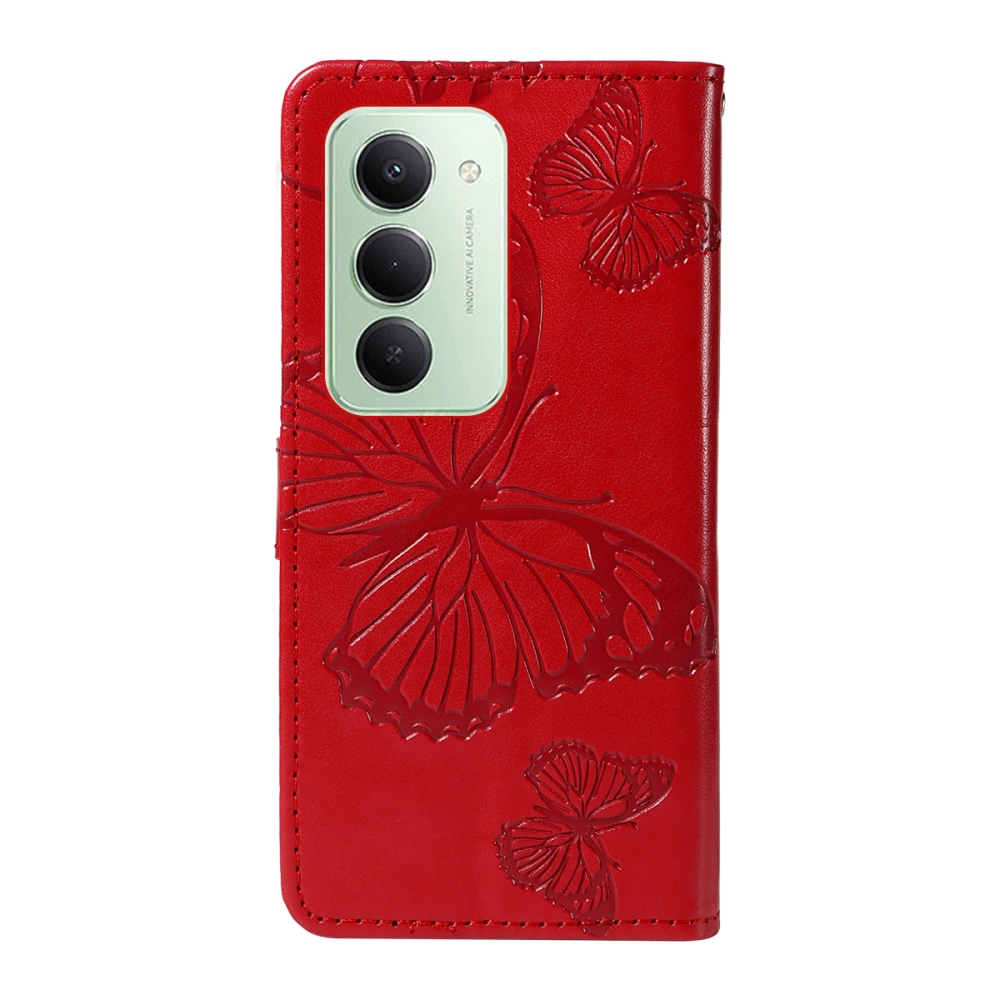 Big Butterfly knižkové púzdro na Xiaomi Redmi 15 4G (171mm) - červené