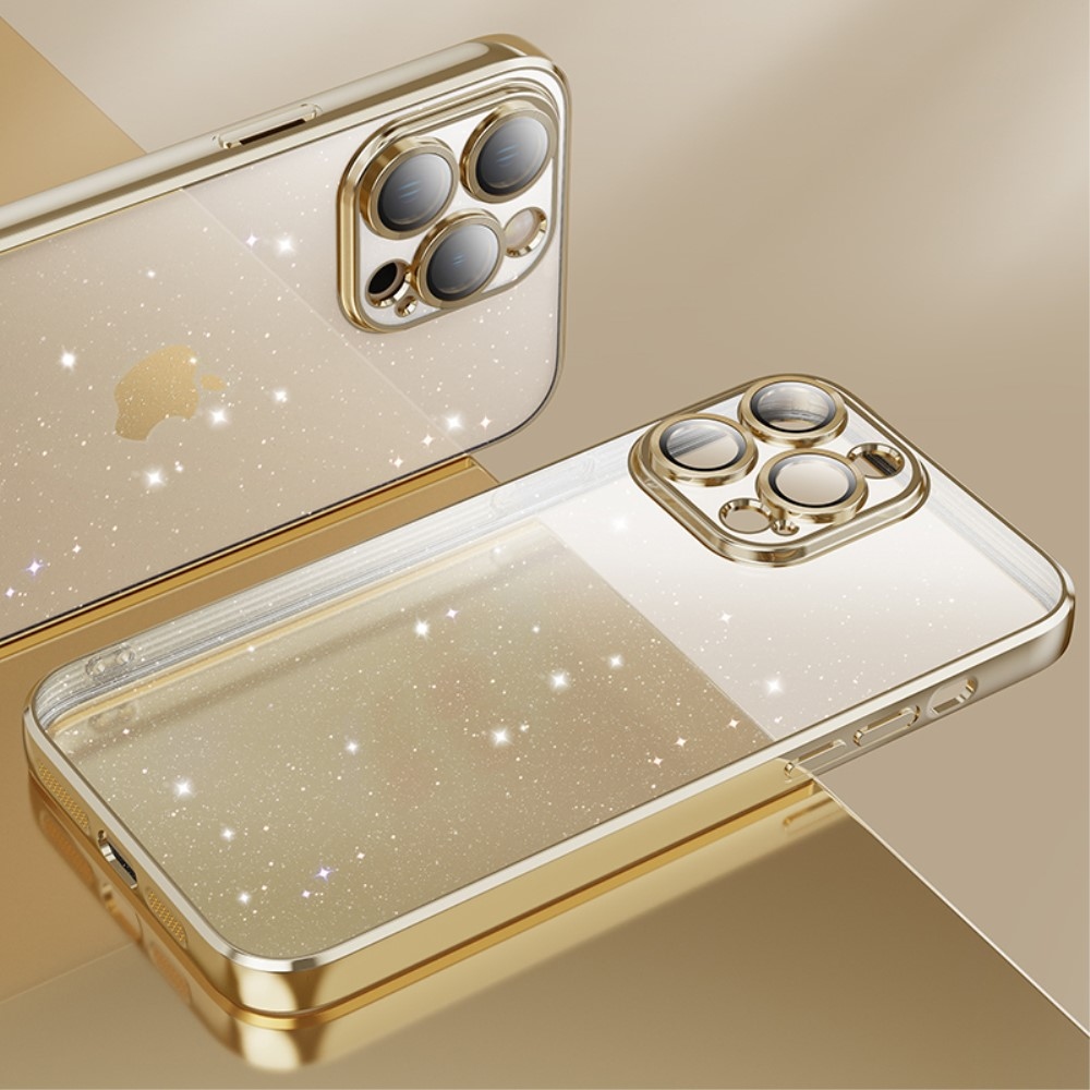 X-Level trblietavý gélový obal na iPhone 15 Pro Max - zlatý