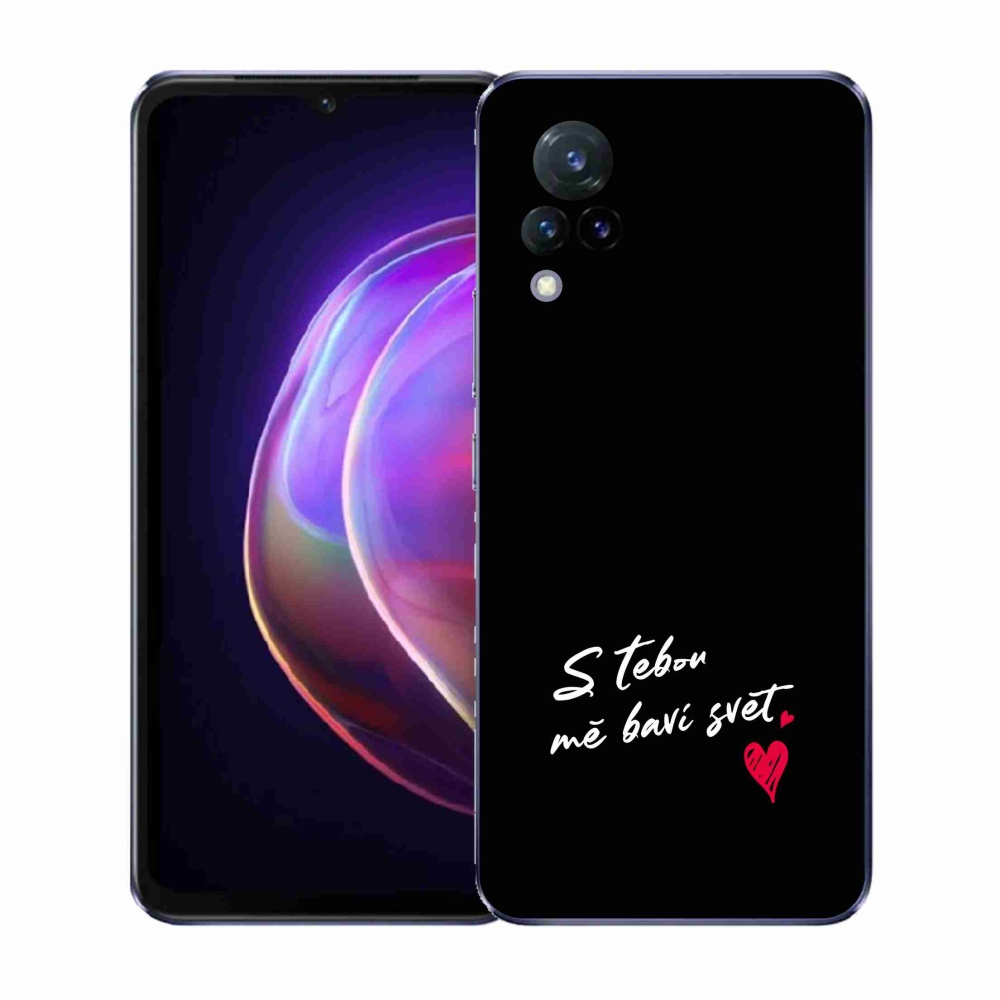 Gélový kryt mmCase na Vivo V21 4G/5G - zamilovaný text 1 čierne pozadie