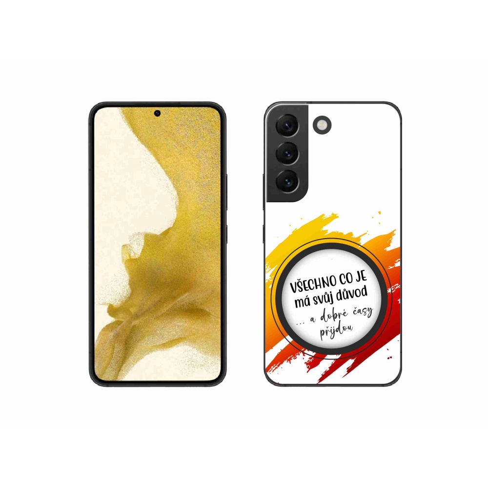 Gélový kryt mmCase na Samsung Galaxy S22 5G - citát 3 biele pozadie