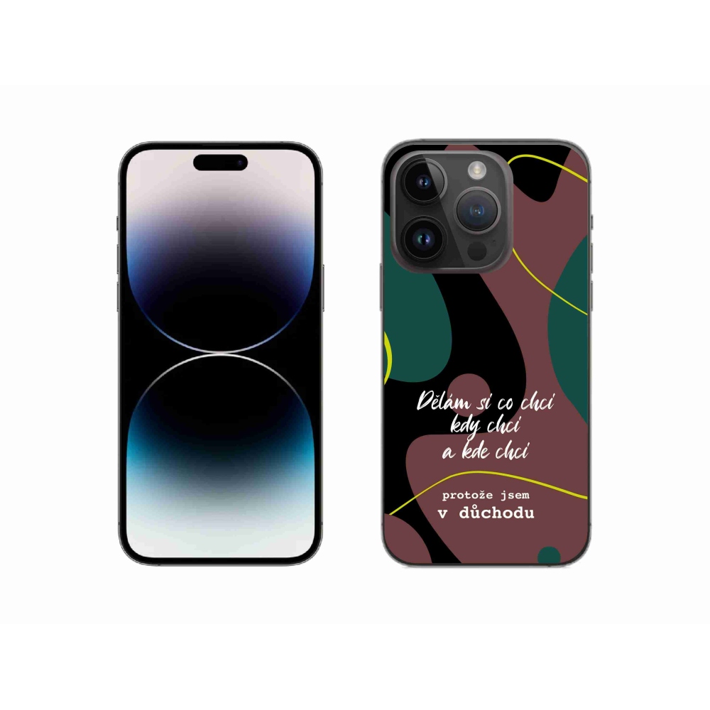 Gélový kryt mmCase na iPhone 14 Pro 6.1 - vtipný text 10 čierne pozadie