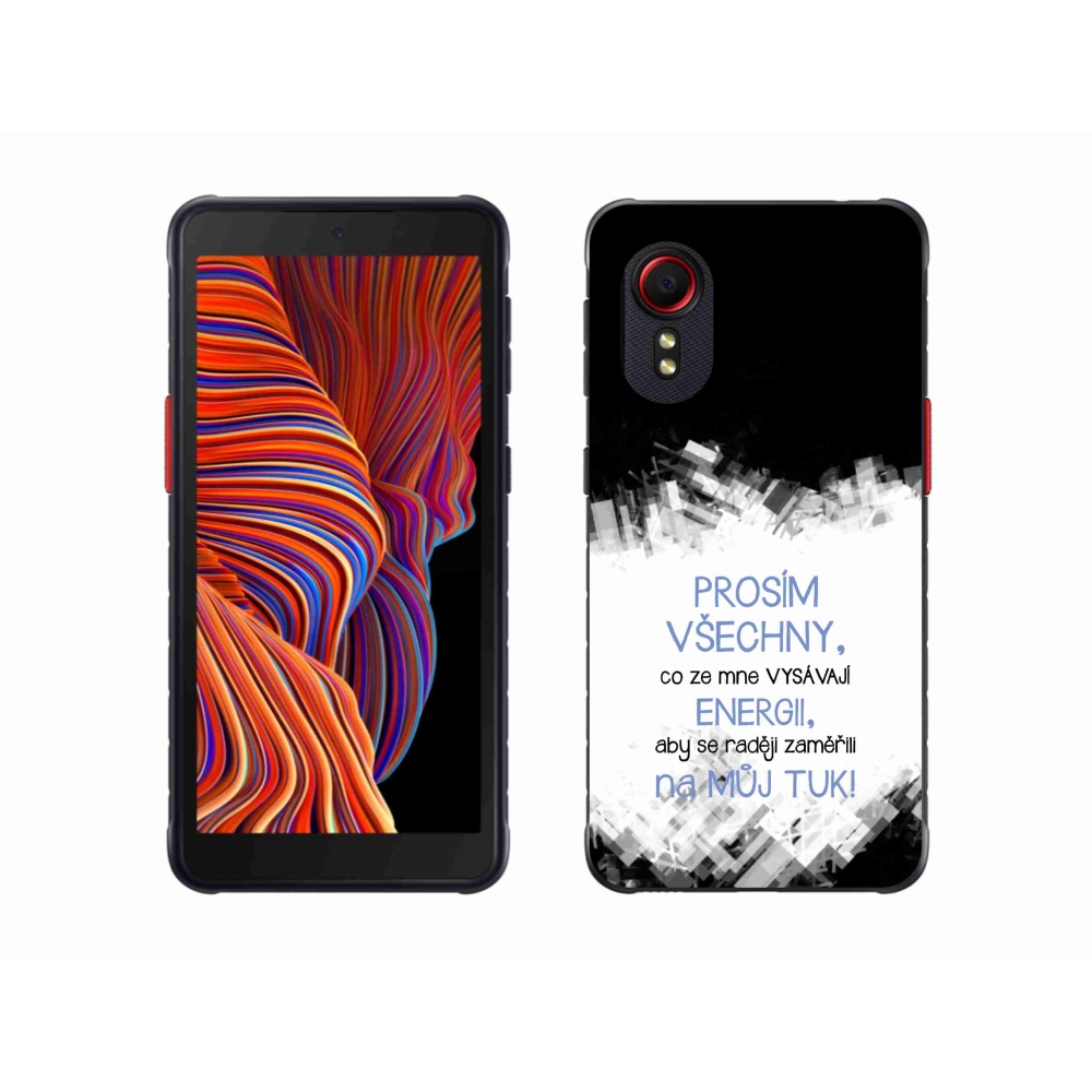 Gélový kryt mmCase na Samsung Galaxy Xcover 5 - vtipný text 1 modrý