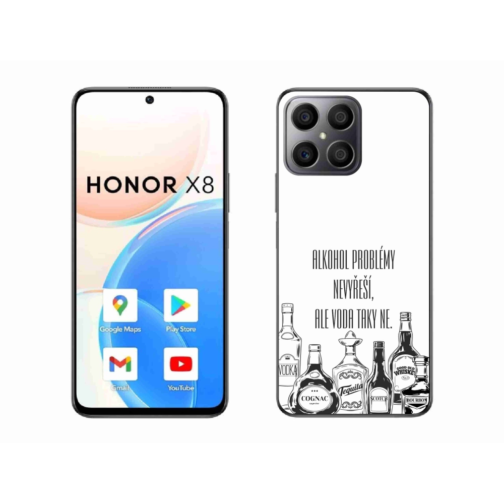 Gélový kryt mmCase na Honor X8 4G - vtipný text biele pozadie