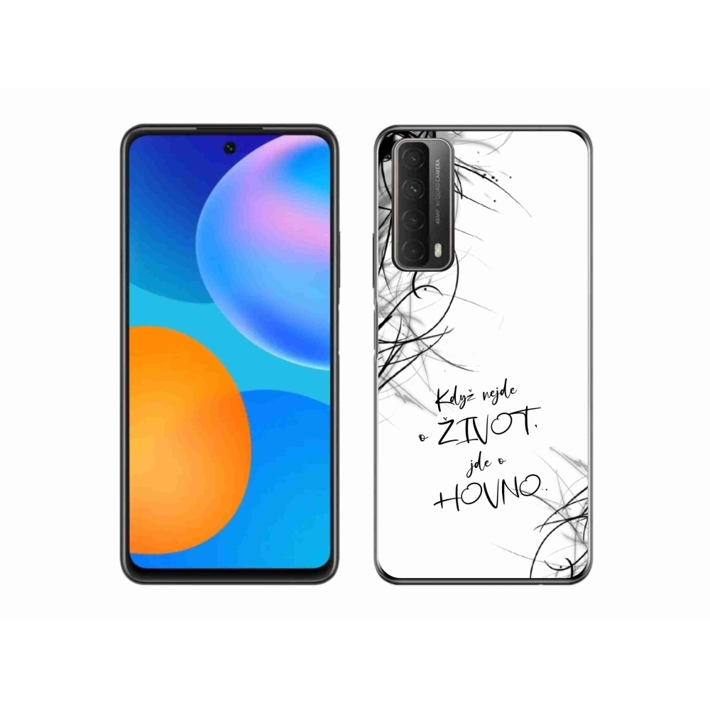 Gélový kryt mmCase na Huawei P Smart (2021) - vtipný text 16 biele pozadie