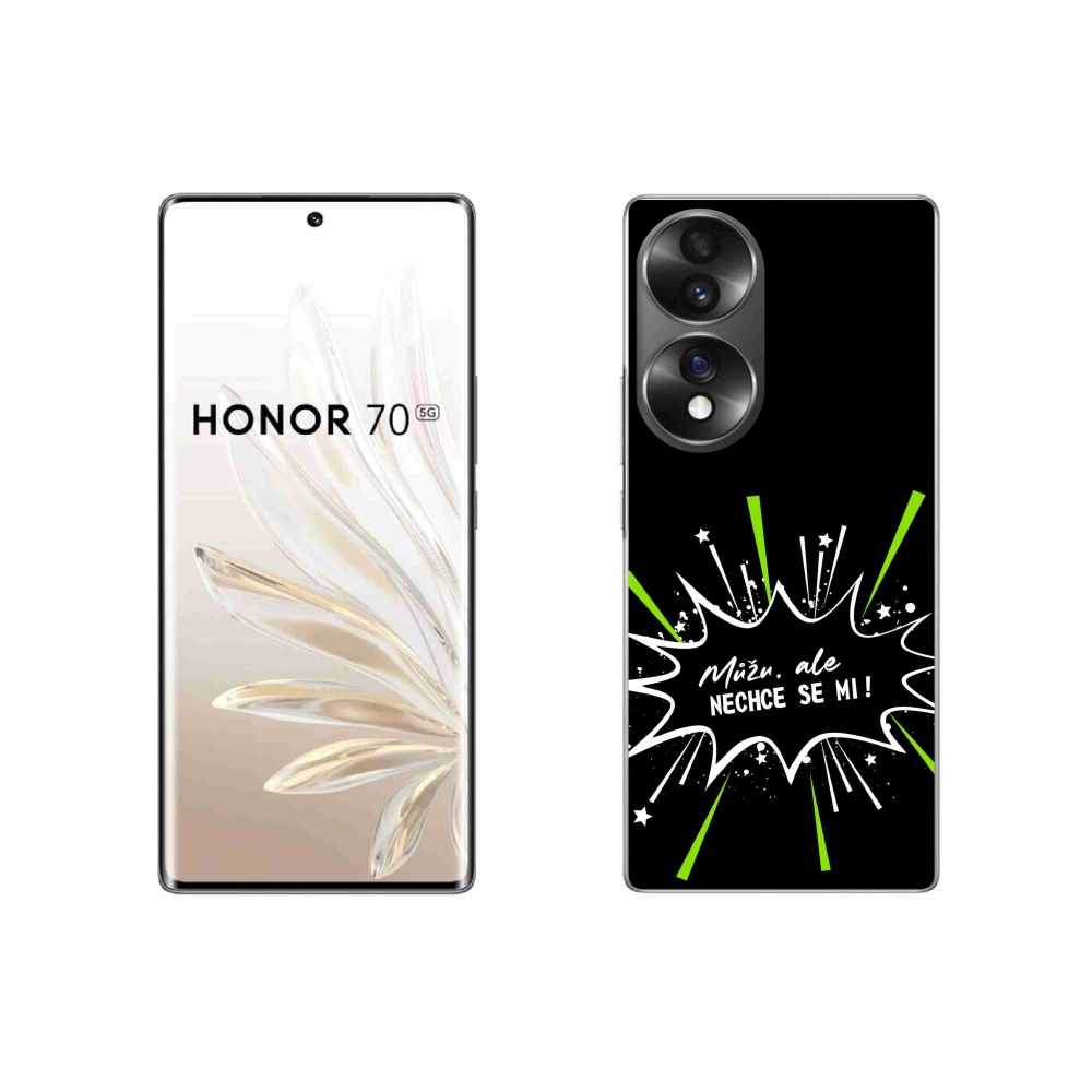 Gélový kryt mmCase na Honor 70 - vtipný text 11 čierne pozadie