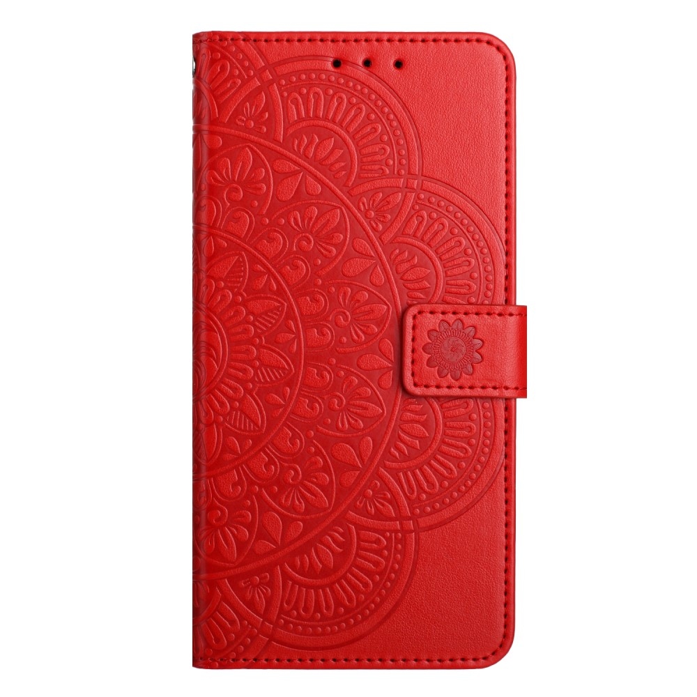 Mandala knižkové púzdro na Xiaomi Redmi 13C 5G - červené