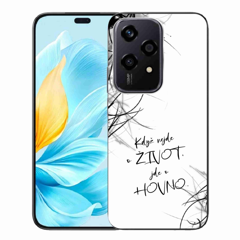 Gélový kryt mmCase na Honor 200 Lite 5G - vtipný text 16 biele pozadie