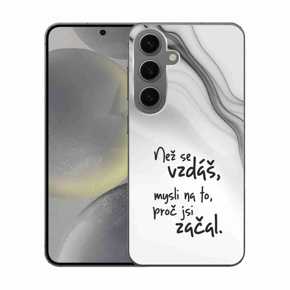 Gélový kryt mmCase na Samsung Galaxy S24 - citát 2 biele pozadie