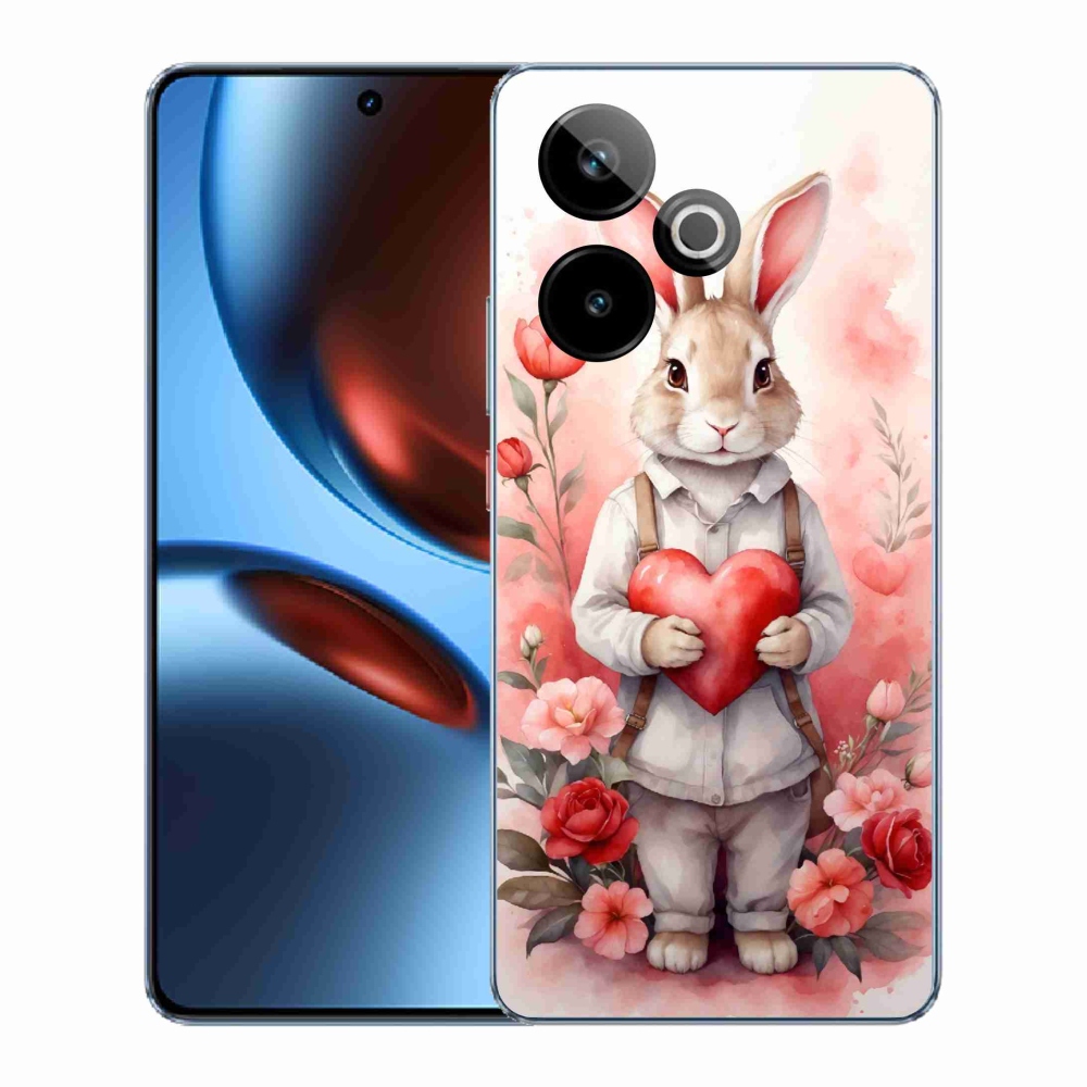 Gélový kryt mmCase na Realme GT 7 5G/GT 7T 5G - zajac so srdiečkom