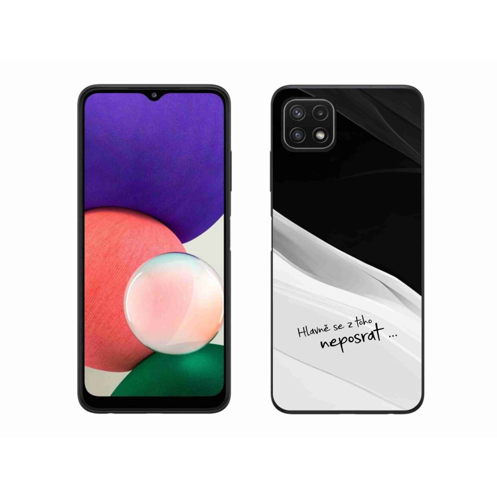 Gélový kryt mmCase na Samsung Galaxy A22 5G - vtipný text 13 bieločierne pozadie
