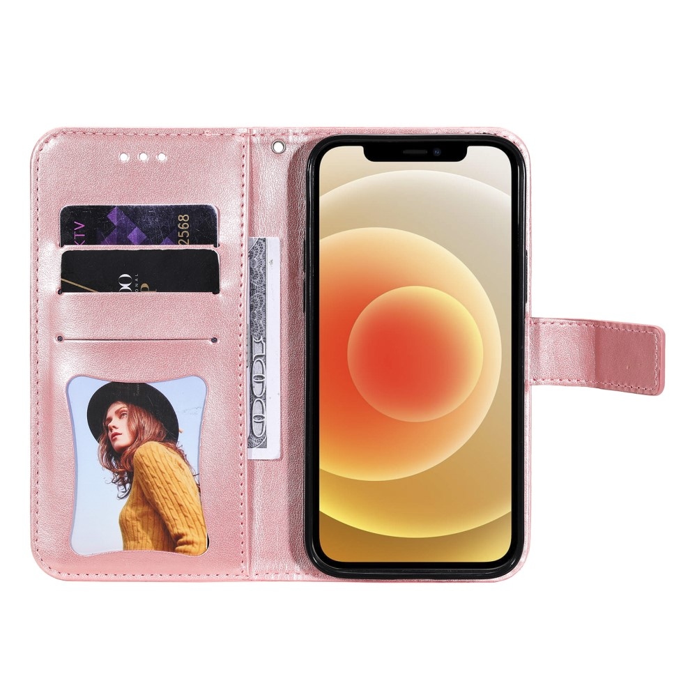 Floral knižkové púzdro na Realme 14 5G - ružové
