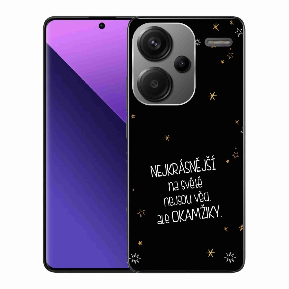 Gélový kryt mmCase na Xiaomi Redmi Note 13 Pro+ 5G - citát 4 čierne pozadie