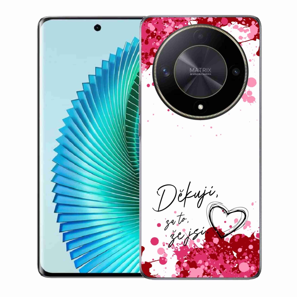 Gélový kryt mmCase na Honor Magic 6 Lite 5G - zamilovaný text 2 biele pozadie