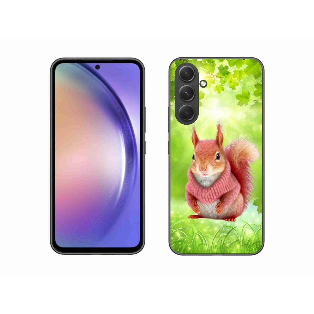 Gélový kryt mmCase na Samsung Galaxy A54 5G - veverička vo svetri