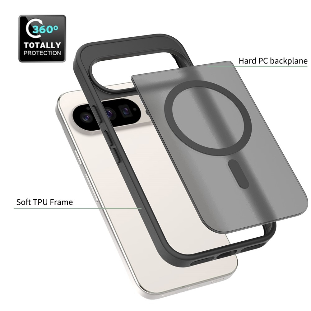 Skin gélový obal s pevným chrbtom a podporou MagSafe na Google Pixel 10 Pro/Pixel 10 - čierny