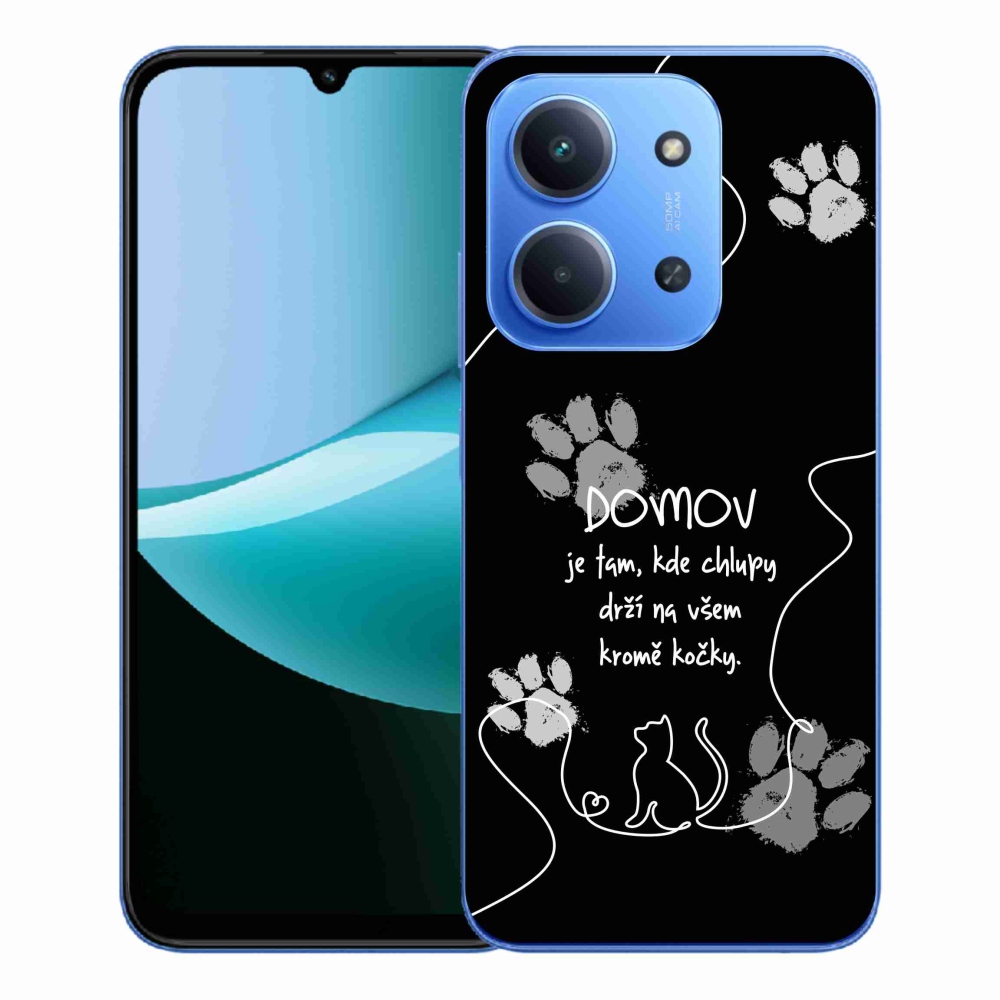 Gélový kryt mmCase na Xiaomi Redmi 15C 4G/5G (173mm) - mačacie motív čierne pozadie