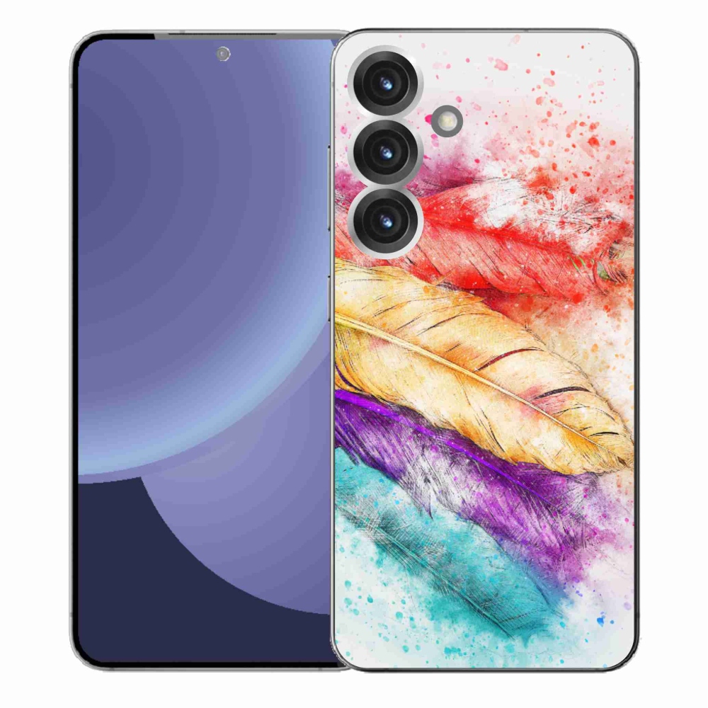 Gélový kryt mmCase na Samsung Galaxy S25+ - farebné perie
