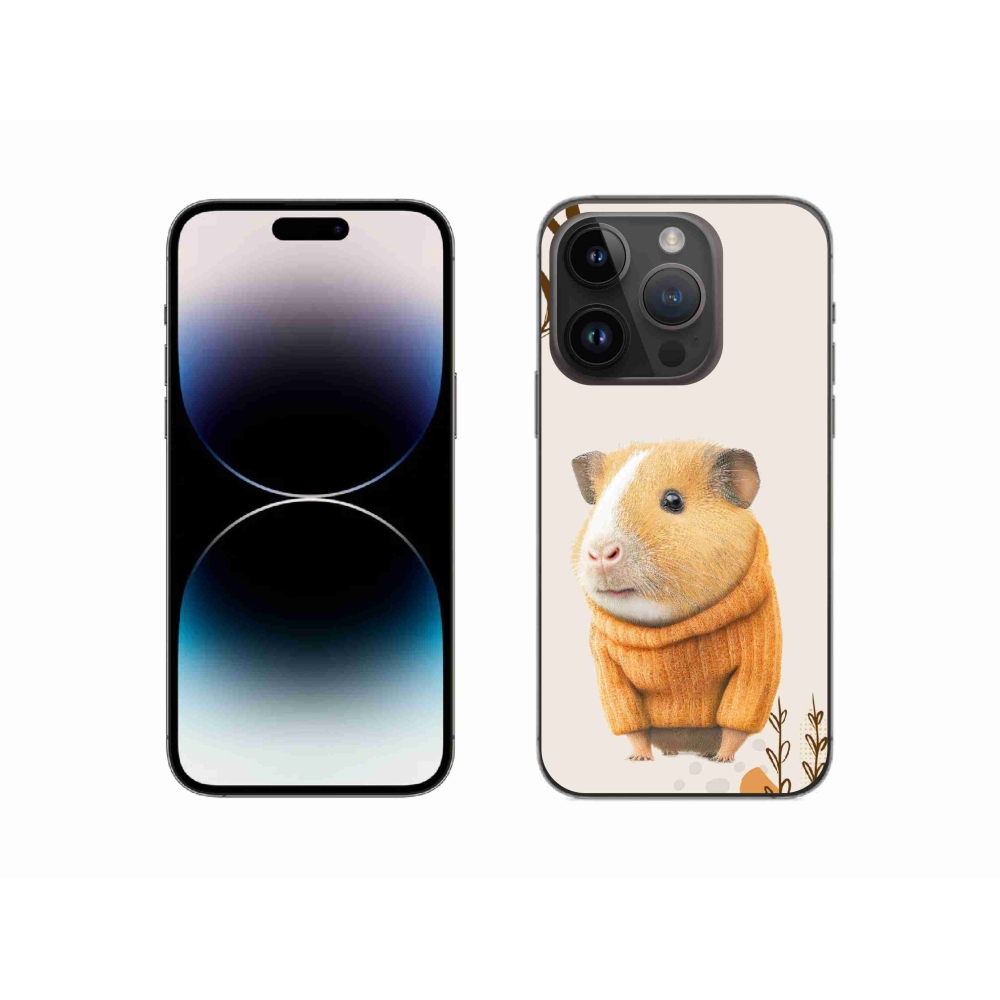 Gélový kryt mmCase na iPhone 14 Pro - morča vo svetri