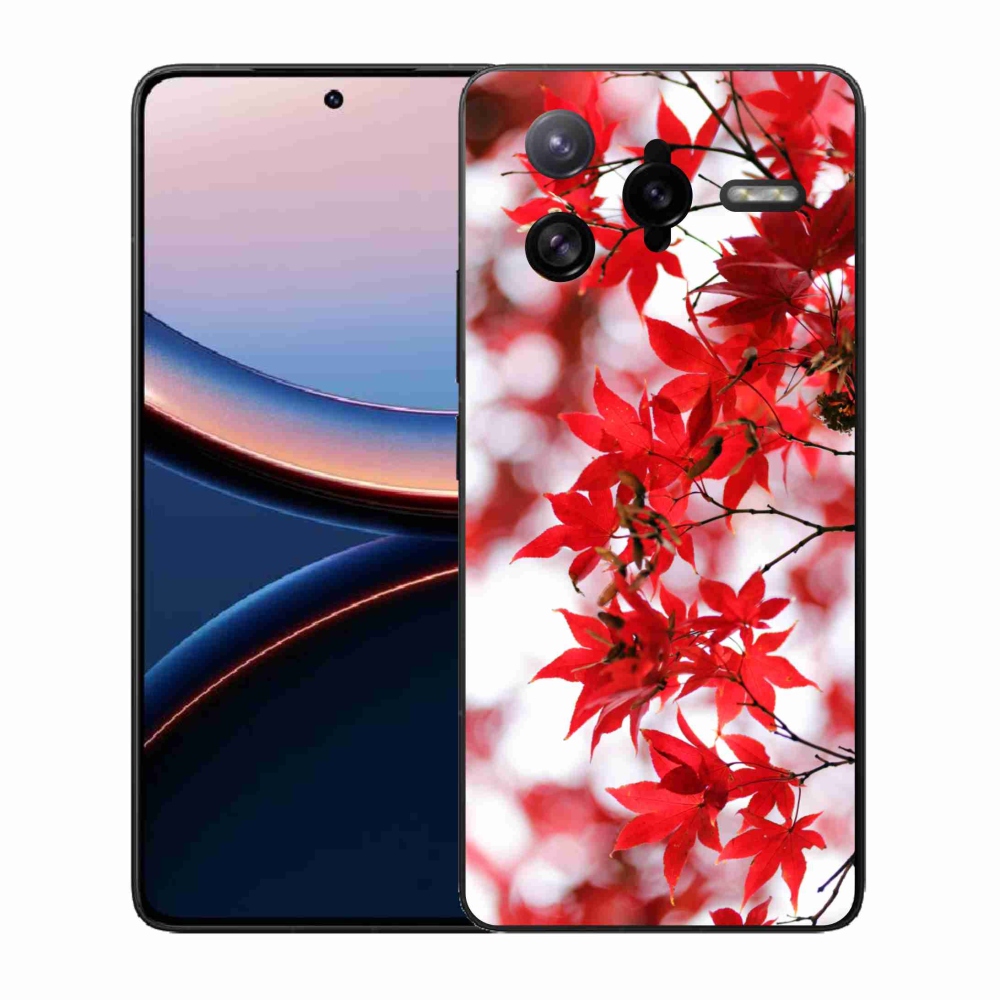 Gélový kryt mmCase na Xiaomi Poco F7 Ultra - červené listy