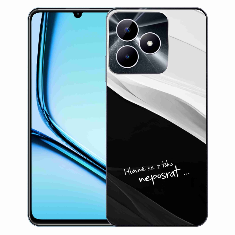 Gélový kryt mmCase na Realme Note 50 - vtipný text 13 čiernobiele pozadie