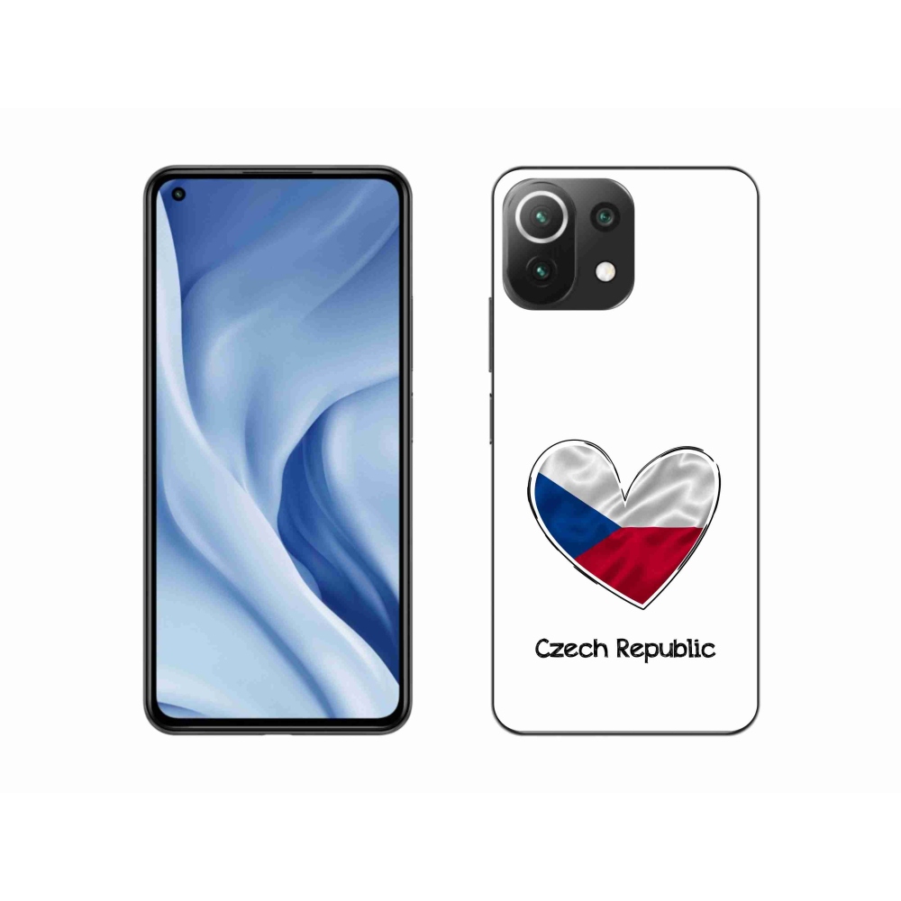 Gélový kryt mmCase na Xiaomi Mi 11 Lite 4G/5G - vlajka srdca biele pozadie