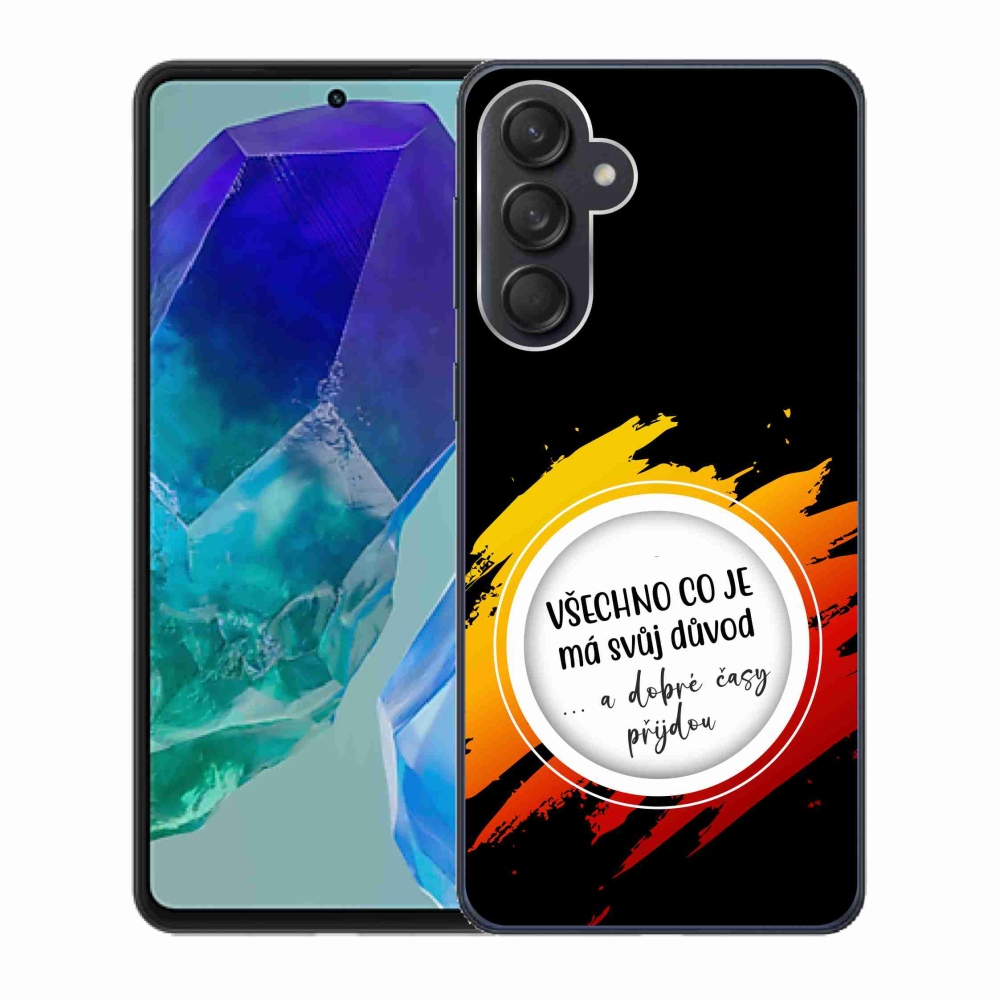 Gélový kryt mmCase na Samsung Galaxy M55 5G - citát 3 čierne pozadie