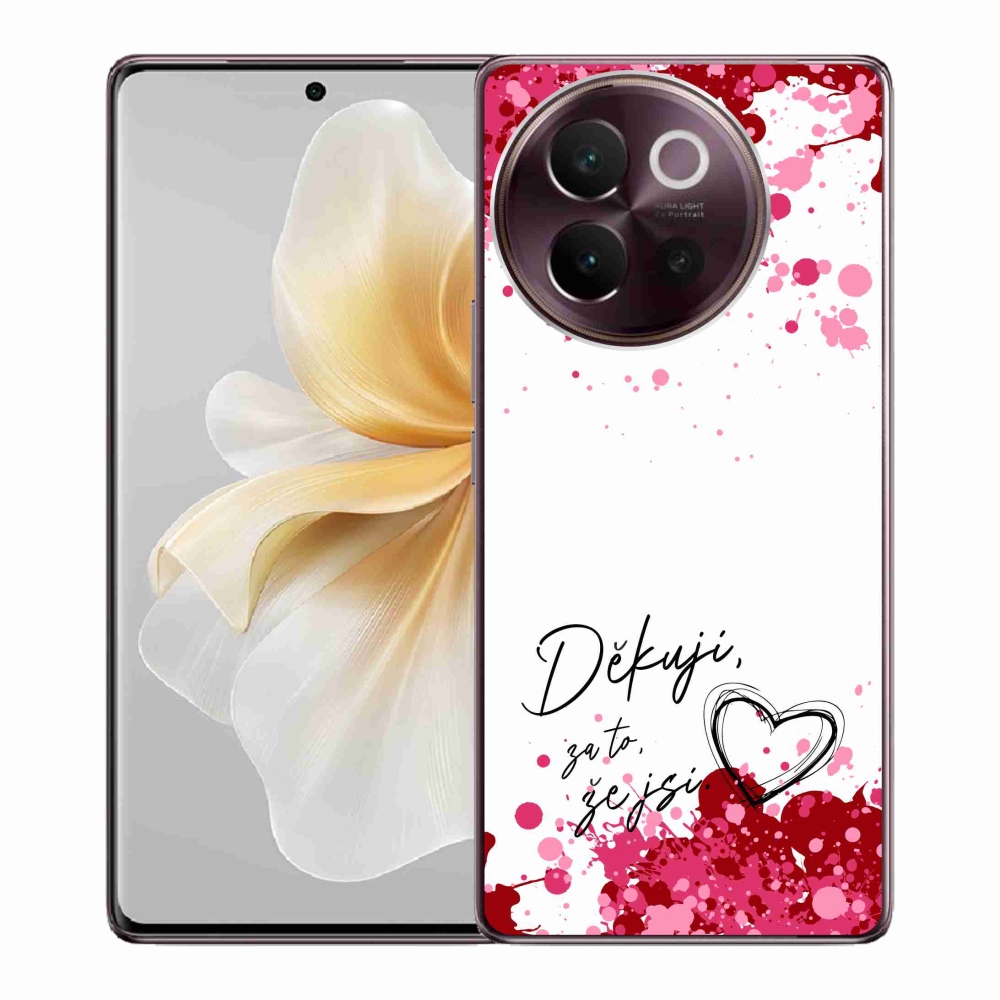 Gélový kryt mmCase na Vivo V40 Lite 5G - zamilovaný text 2 biele pozadie
