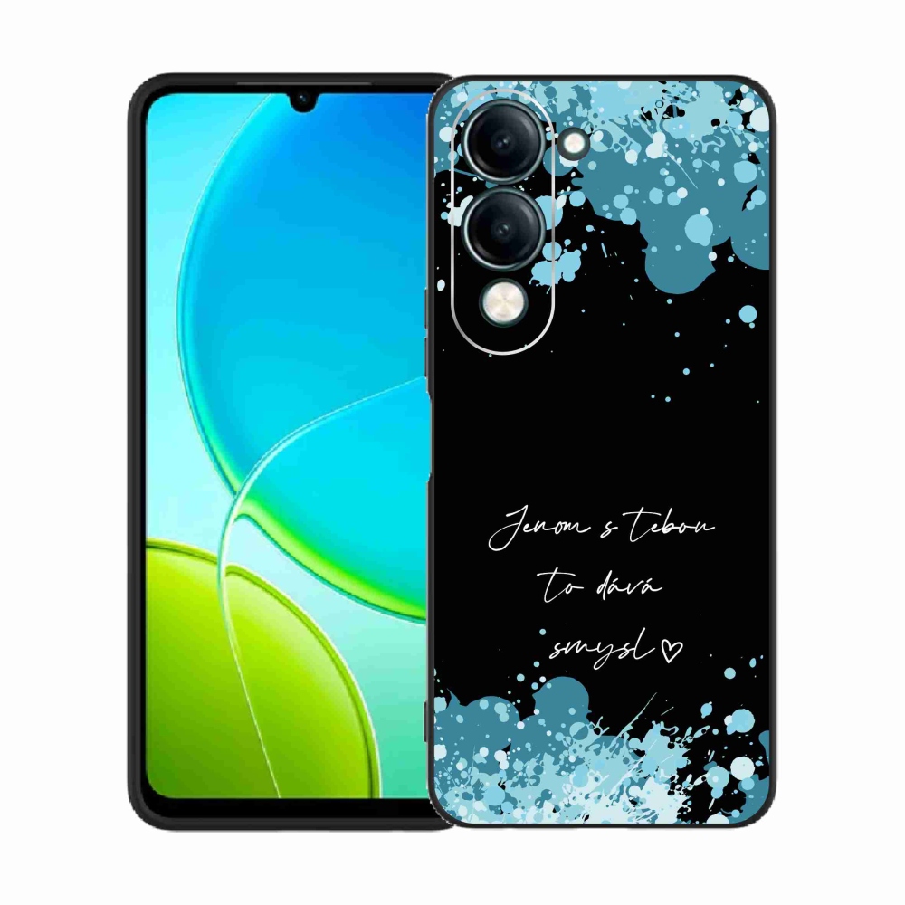 Gélový kryt mmCase na Vivo Y29s 5G - zamilovaný text čierne pozadie