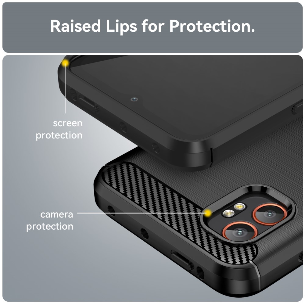 Carbon odolný gélový obal na Samsung Galaxy Xcover 7 Pro - čierny