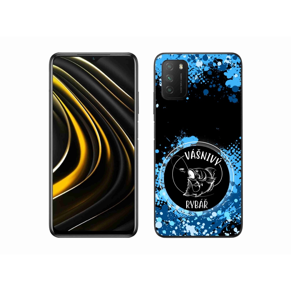 Gélový kryt mmCase na Xiaomi Poco M3 - vášnivý rybár čierne pozadie