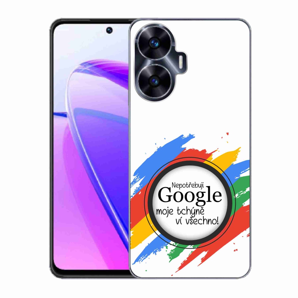 Gélový kryt mmCase na Realme C55 - svokra vie všetko biele pozadie