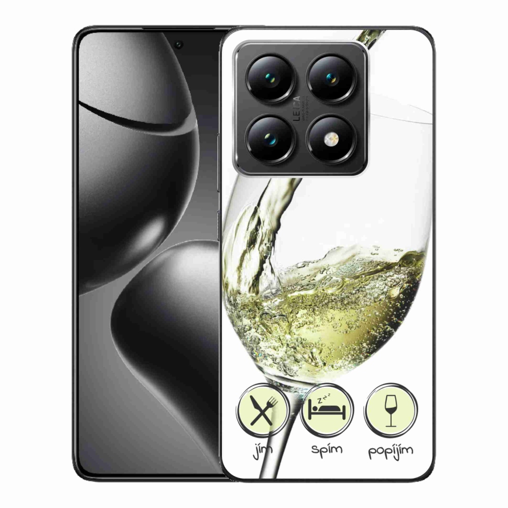 Gélový obal mmCase na Xiaomi 14T - pohár vína bielej
