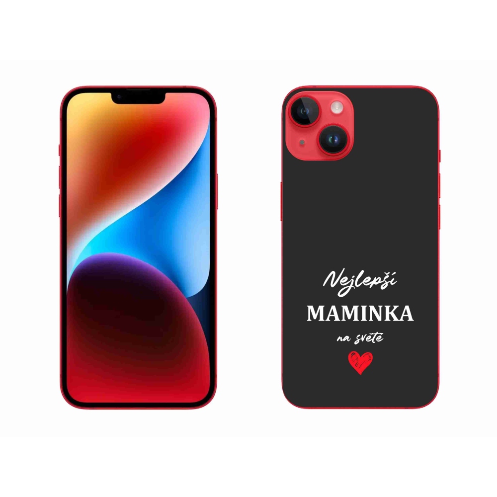 Gélový kryt mmCase na iPhone 14 Plus - najlepšia mamička 1 čierne pozadie