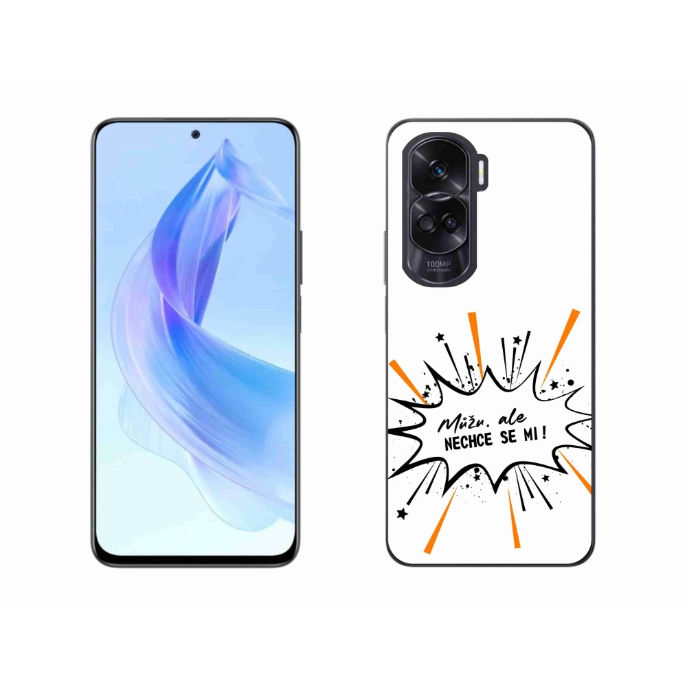 Gélový kryt mmCase na Honor 90 Lite - vtipný text 11 biele pozadie