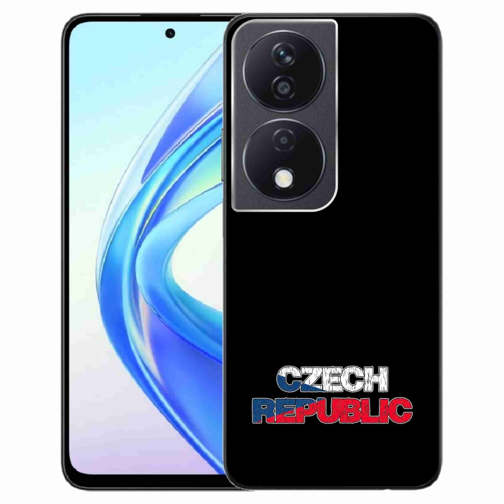 Gélový kryt mmCase na Honor X7b/Honor 90 Smart - Czech Republic čierne pozadie