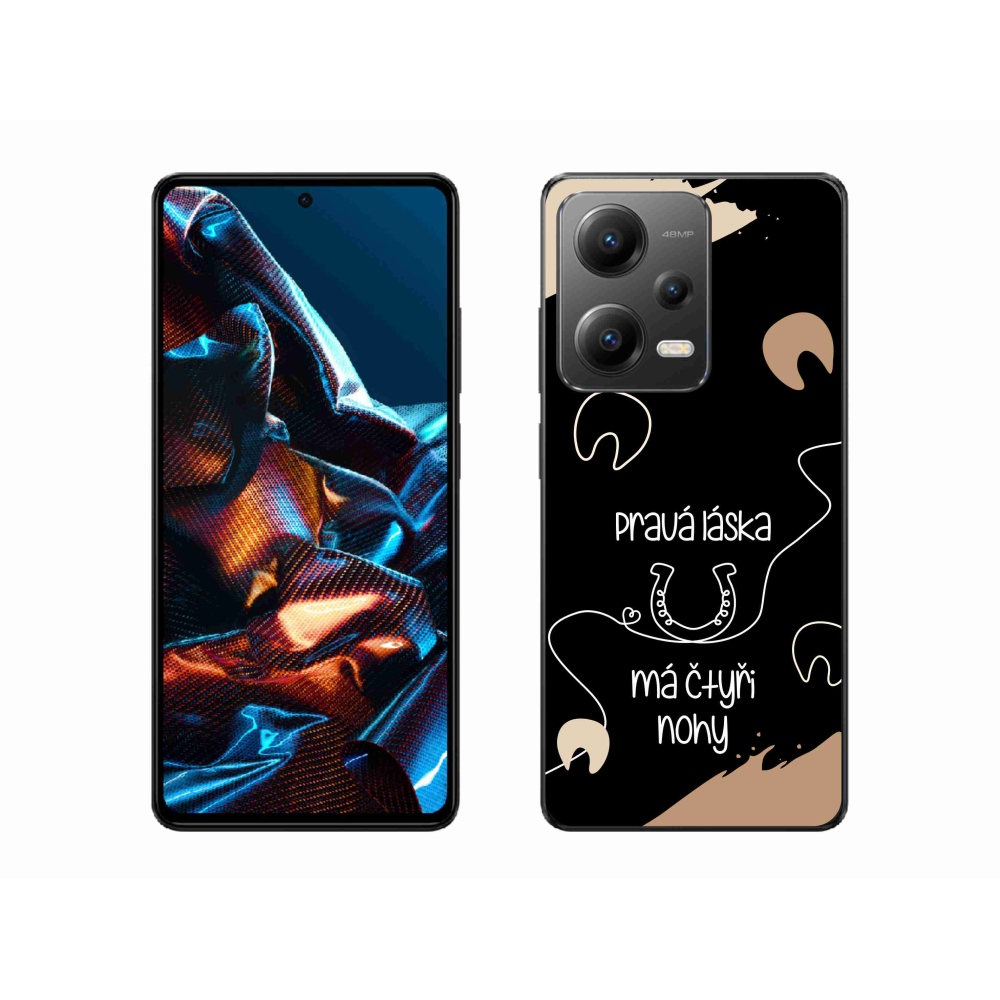 Gélový kryt mmCase na Xiaomi Redmi Note 12 Pro 5G - konský motív čierne pozadie