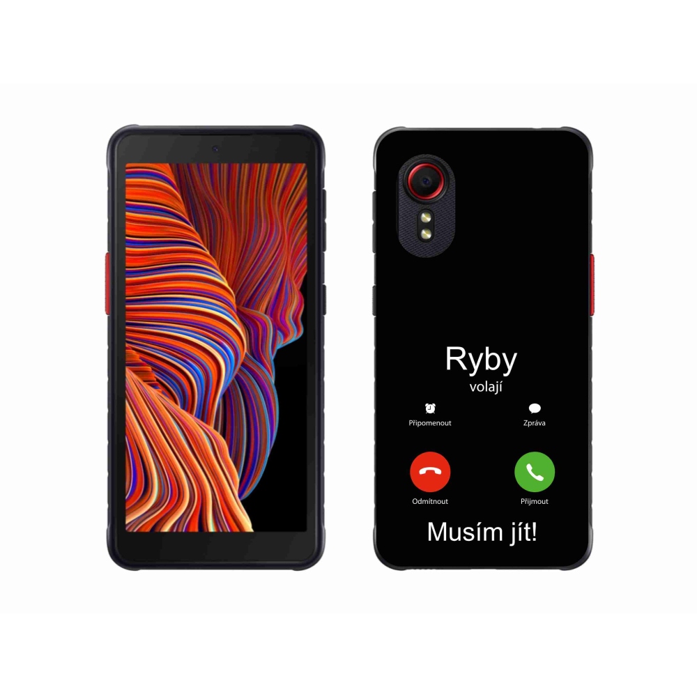 Gélový kryt mmCase na Samsung Galaxy Xcover 5 - ryby volajú čierne pozadie