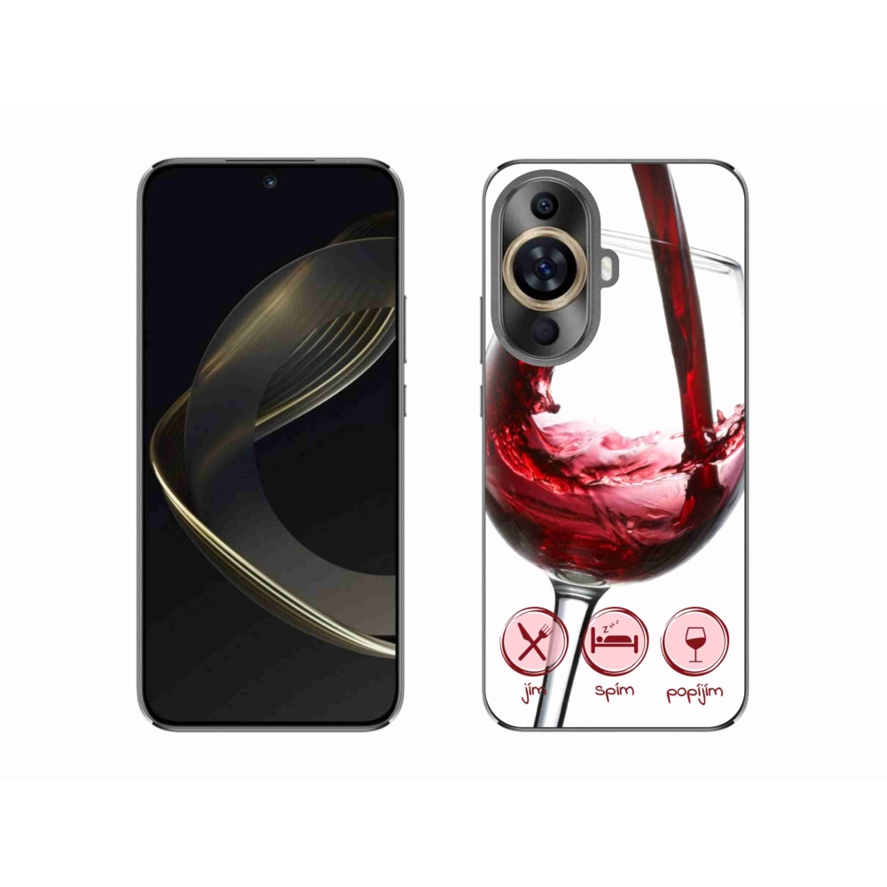Gélový obal mmCase na Huawei Nova 11 - pohár vína červené