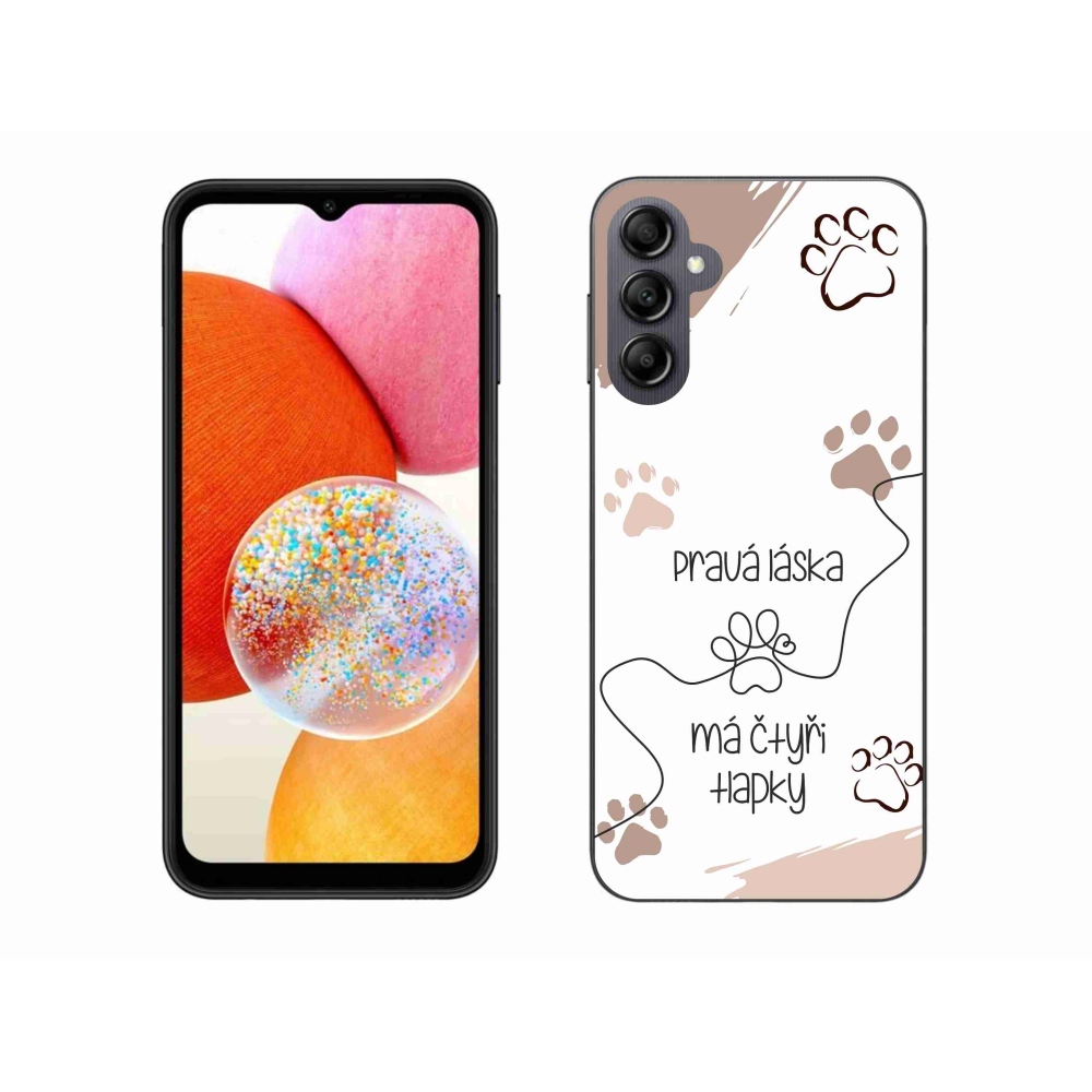 Gélový kryt mmCase na Samsung Galaxy A14 4G/5G - psí motív 1 biele pozadie