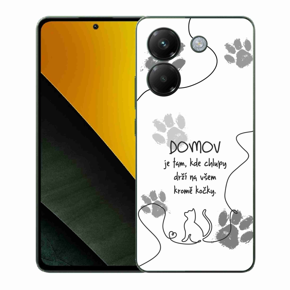 Gélový kryt mmCase na Xiaomi Poco M7 Pro 5G - mačacie motív biele pozadie