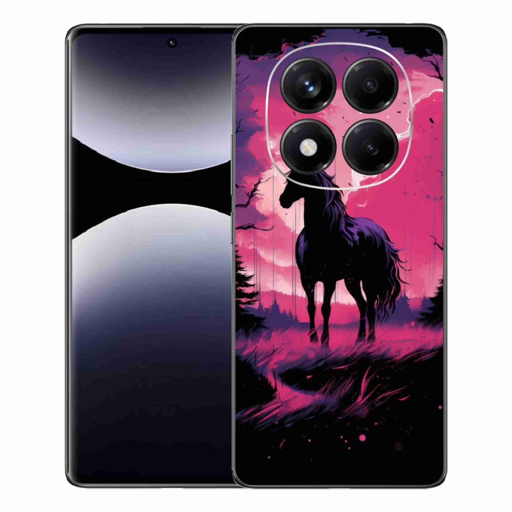 Gélový kryt mmCase na Xiaomi Redmi Note 14 Pro - čierny kreslený kôň 1