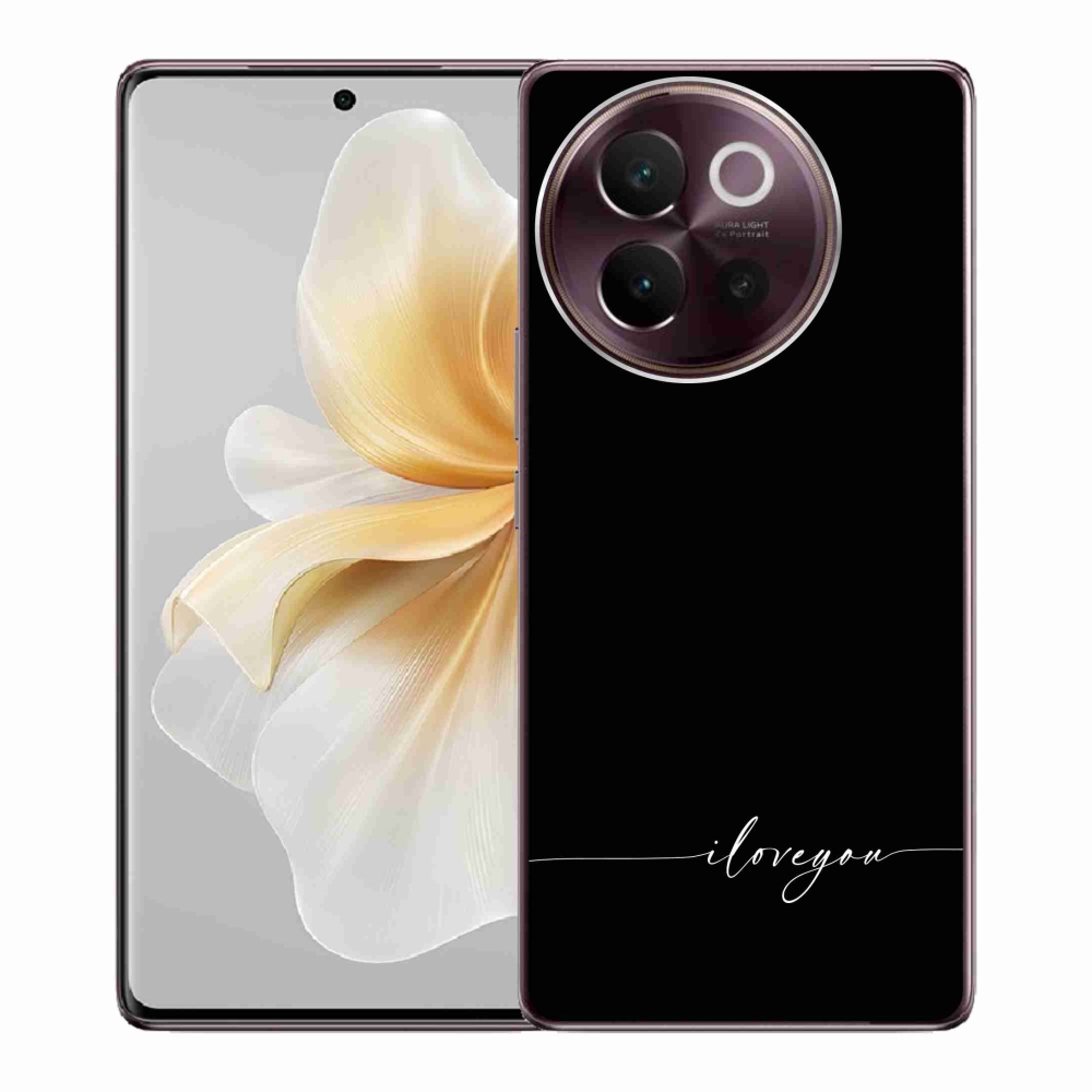 Gélový kryt mmCase na Vivo V40 Lite 5G - I love you čierne pozadie
