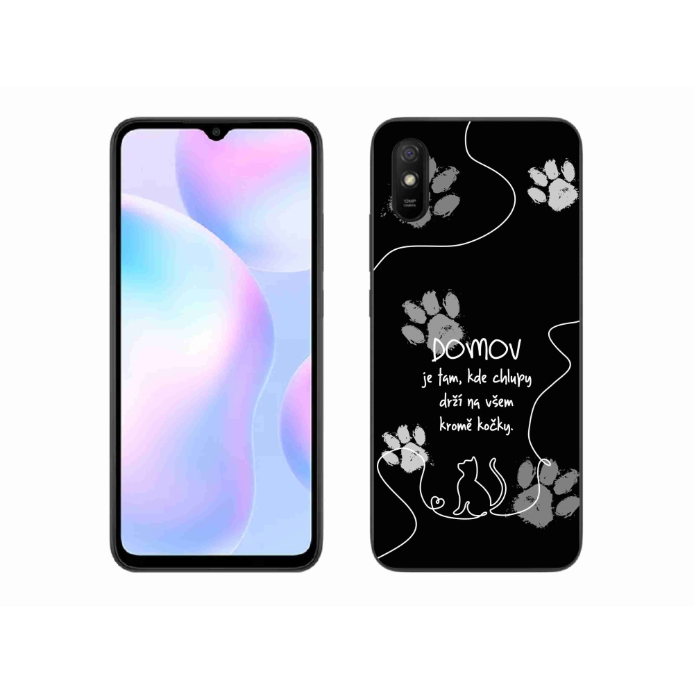 Gélový kryt mmCase na Xiaomi Redmi 9A - mačacie motív čierne pozadie