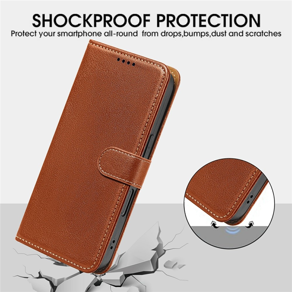 Clasp knižkové púzdro na Xiaomi Redmi 15 5G (169mm) - hnedé